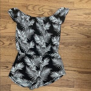 Tropical Black and White Kids One Piece